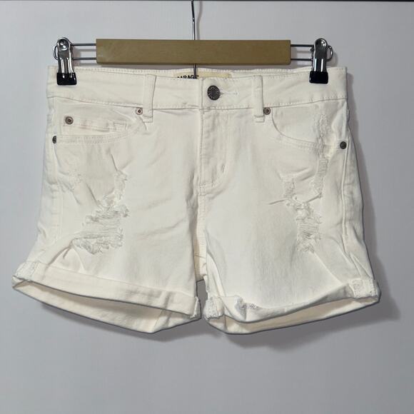 Garage white stretch distressed style Jean shorts juniors size 3 - Picture 1 of 8